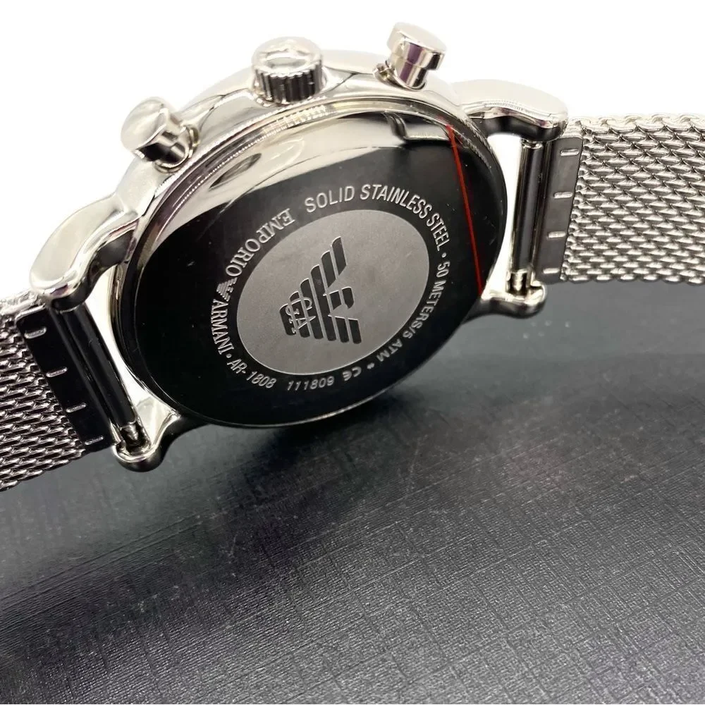 Emporio Armani Chronograph Stainless Steel Watch AR1808 New